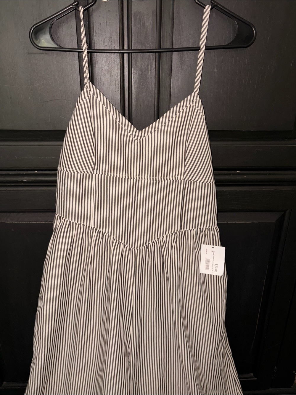 Striped Wide-Leg Jumpsuit in Black and White